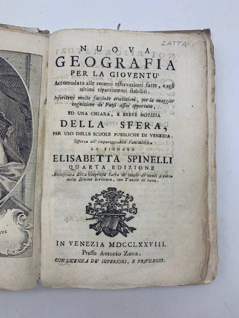 Nuova geografia per la gioventù accomodata alle recenti osservazioni fatte...per uso delle scuole pubbliche di Venezia